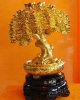 金色招財，聚寶生輝——西安高檔金色招財樹桌擺批發指南