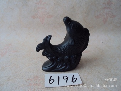 外貿陶瓷樹脂工藝品批發(fā) 鯉魚招財進寶黑變色茶寵(6196)全方位解析
